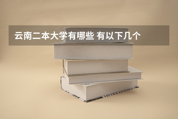 云南二本大学有哪些 有以下几个