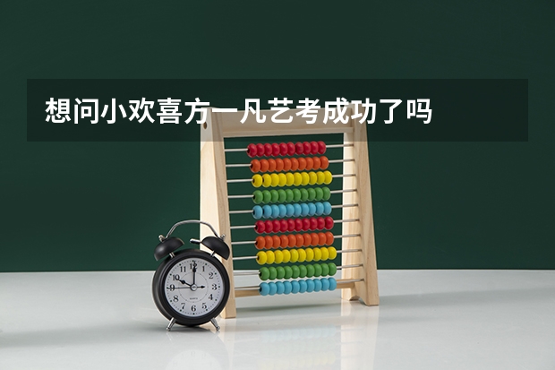 想问小欢喜方一凡艺考成功了吗