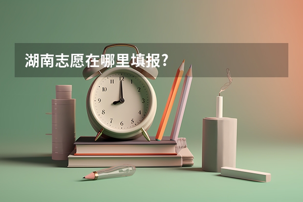 湖南志愿在哪里填报?