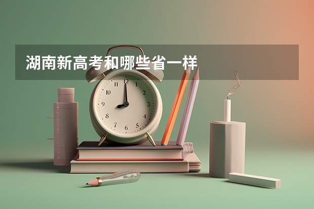 湖南新高考和哪些省一样