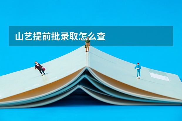 山艺提前批录取怎么查