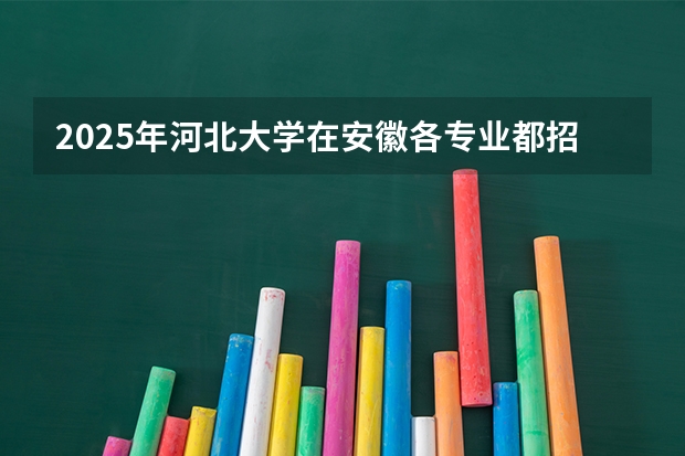 2025年河北大学在安徽各专业都招多少人