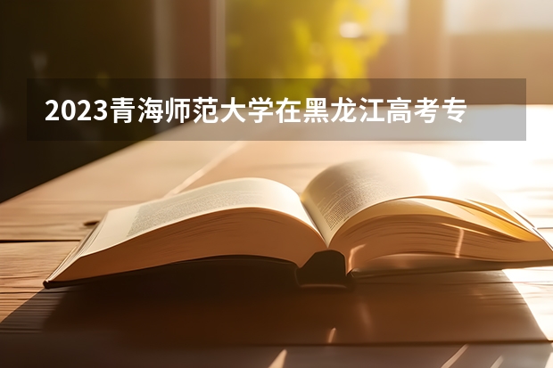2023青海师范大学在黑龙江高考专业招生计划人数