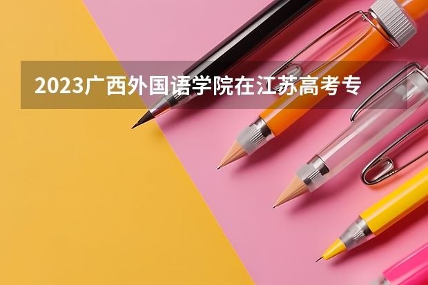 2023广西外国语学院在江苏高考专业招生计划人数