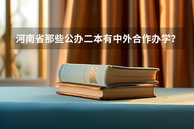 河南省那些公办二本有中外合作办学？ 河南二本民办院校排名