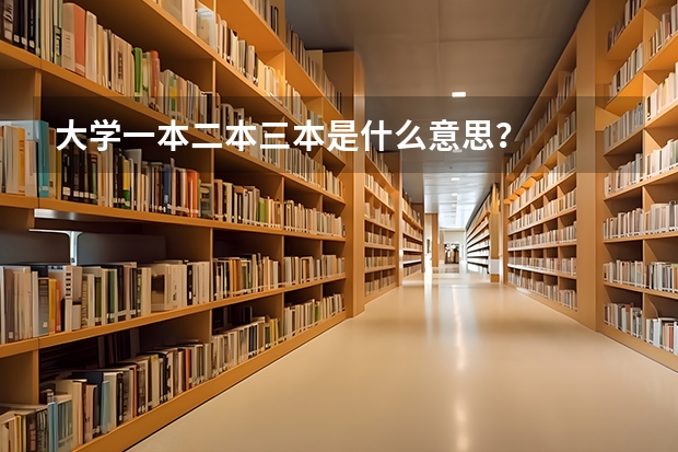 大学一本二本三本是什么意思？