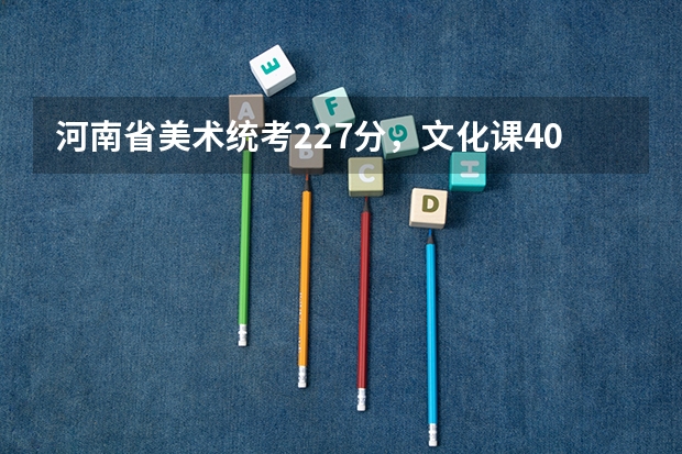 河南省美术统考227分，文化课400分能上什么大学