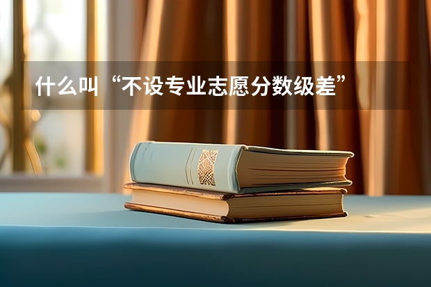什么叫“不设专业志愿分数级差”