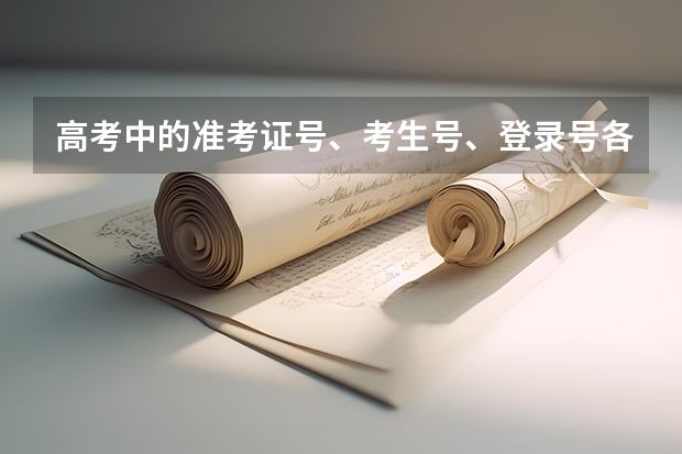 高考中的准考证号、考生号、登录号各是什麽意思？（高考报名号是不是准考证号？）