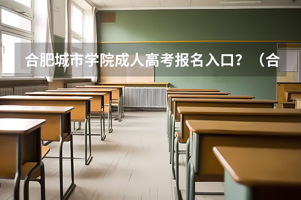 合肥城市学院成人高考报名入口？（合肥衡安学校高考成绩）