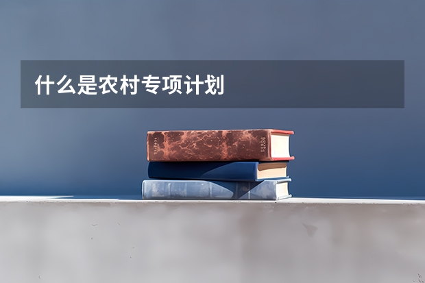 什么是农村专项计划