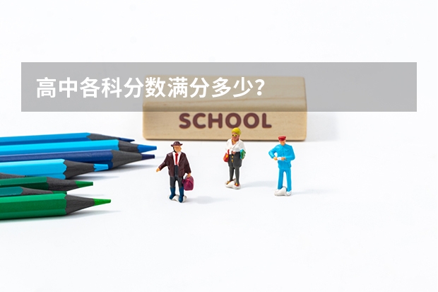 高中各科分数满分多少？