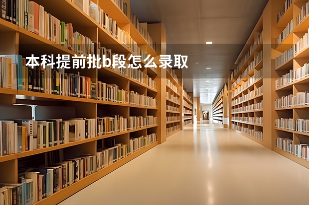本科提前批b段怎么录取