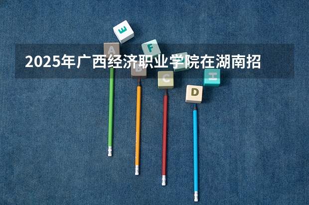 2025年广西经济职业学院在湖南招生批次和专业
