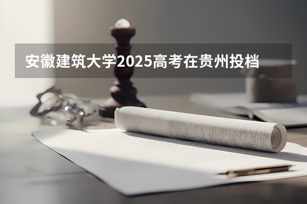 安徽建筑大学2025高考在贵州投档分数线