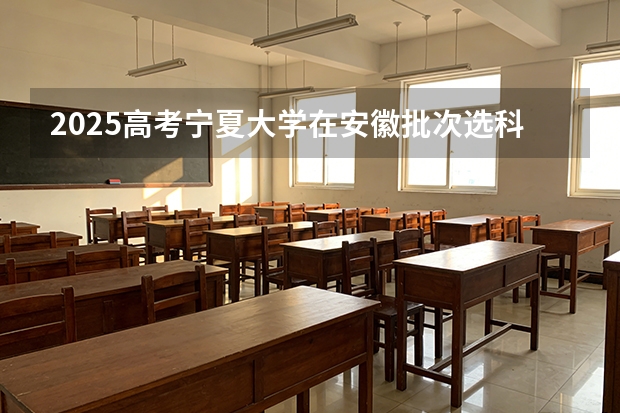 2025高考宁夏大学在安徽批次选科要求有哪些