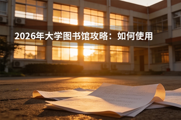 2026年大学图书馆攻略：如何使用馆藏资源、预约座位、下载文献